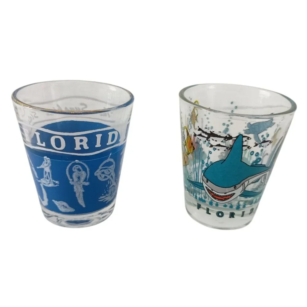 Lot Of 2 Florida Shot Glass 2-1/4